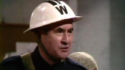 Bill Pertwee playing Warden Hodges in an episode of Dad's Army