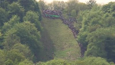 Cheese-rolling on Cooper's Hill in Gloucestershire