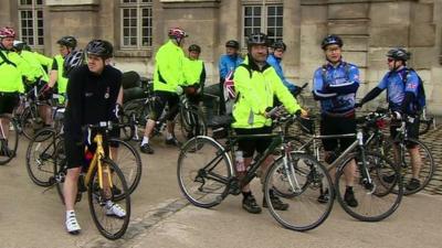 Cyclists ahead of ride