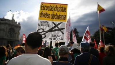 Protesters in Spain