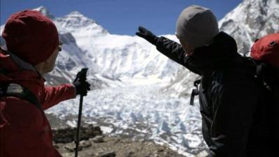 Climbers on Mount Everest