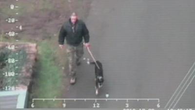 CCTV shows Mark Bridger with dog