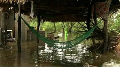 Hammock over flooded veranda