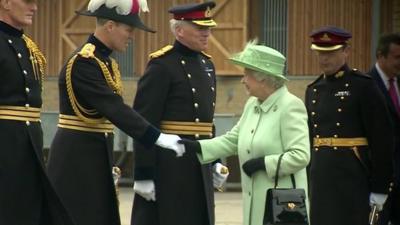 The Queen visit Woolwich barracks