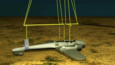 Graphic illustration of plan to lift Dornier 17 bomber