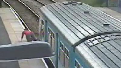 CCTV footage of the man at Crosskeys station