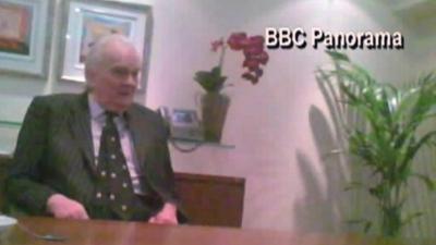 Ulster Unionist Lord Laird filmed by Panorama