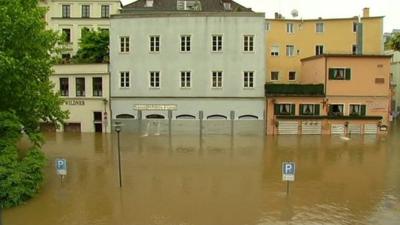 A flooded street