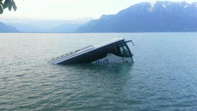 A bus in Lake Geneva