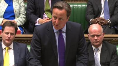 David Cameron in the House of Commons