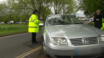 Car pulled over by police