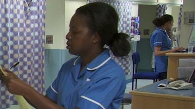 Nurses on a hospital ward