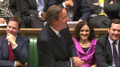 David Cameron during Prime Minister's Questions