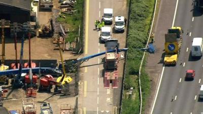 Crane crash on M25