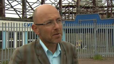 Wayne Hemingway at the derelict Dreamland site in Margate