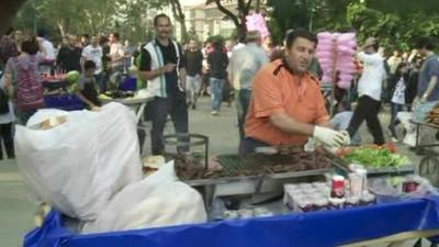 Food seller in Taksim Square, Istanbul