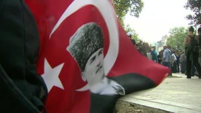 A flag in Gezi Park