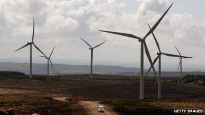 Whitelee onshore wind farm at Eaglesham in Scotland