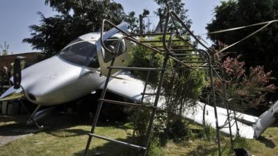 Plane crashed into garden
