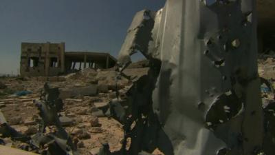 Destroyed buildings in Qusair