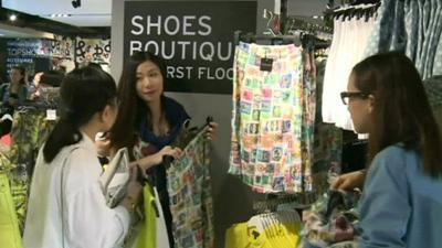 Topshop shoppers in Hong Kong