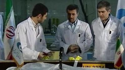 Mahmoud Ahmadinejad at a nuclear facility