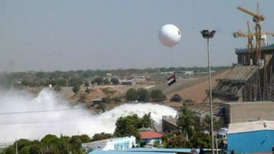 A dam on the Blue Nile river