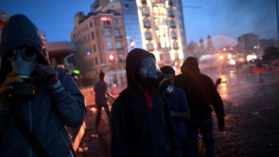 Protesters in Taksim Square