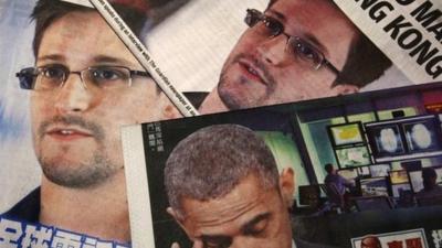 Newpapers showing articles on Edward Snowden