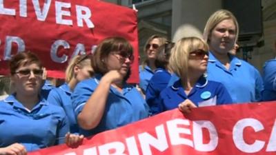 Protesters against the closure of a children's heart unit