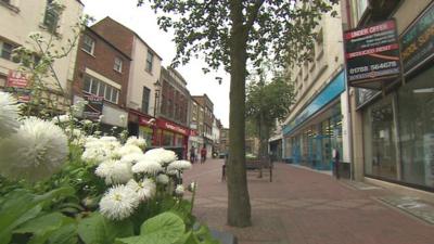 The town centre in Rugby