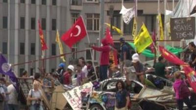 Protestors in Istanbul