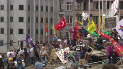 Protestors in Istanbul