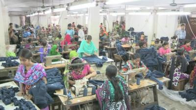 Workers in Bangladesh clothes factory