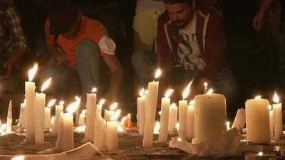 Candles lit in Gezi Park