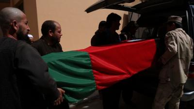 Coffin of Afghan soldier