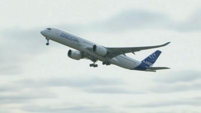 Airbus A350 takes off