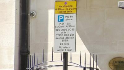 Westminster Council parking sign