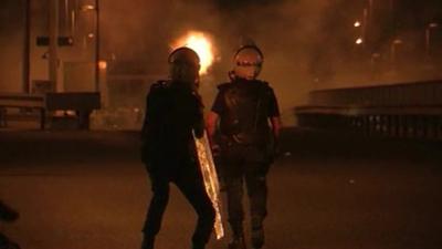 Police firing weapons in Istanbul