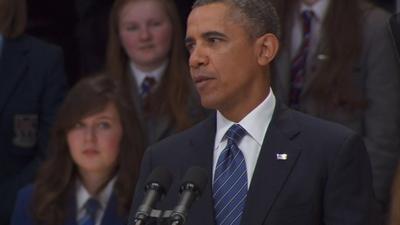 Barack Obama addressing the Waterfront Hall