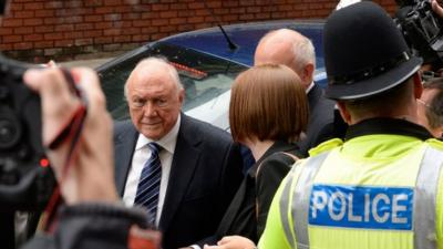 Stuart Hall arrives at court