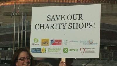 Save our charity shops sign