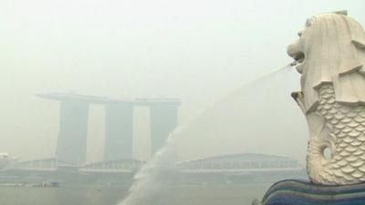 Tourists sites surrounded by the haze