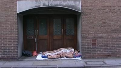 Roma gypsies sleeping rough