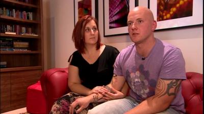 Injured serviceman <name> and his wife <name>