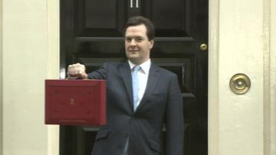 George Osborne outside number 11 Downing street.