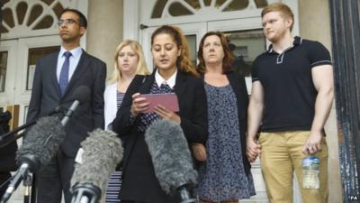 Solicitor Harriette Ronson and Jeremy Forrest's family