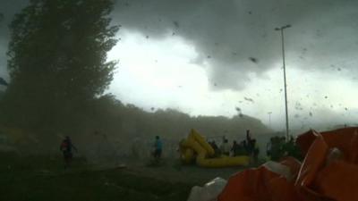 Storm hits a festival in Switzerland