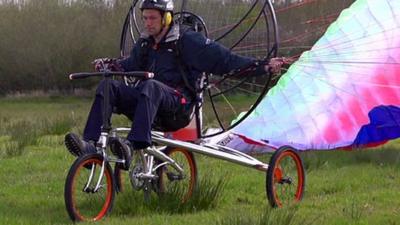 A flying bicycle