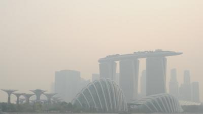 Haze on the Singapore skyline